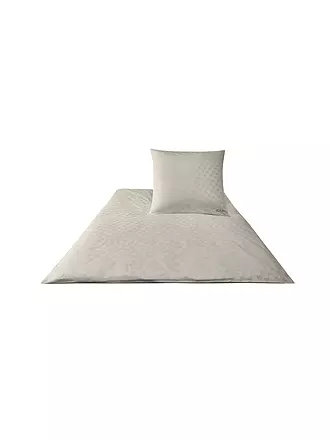 JOOP | Ropa de cama de satén Cornflower 70x90cm / 140x220cm Blanco | beige